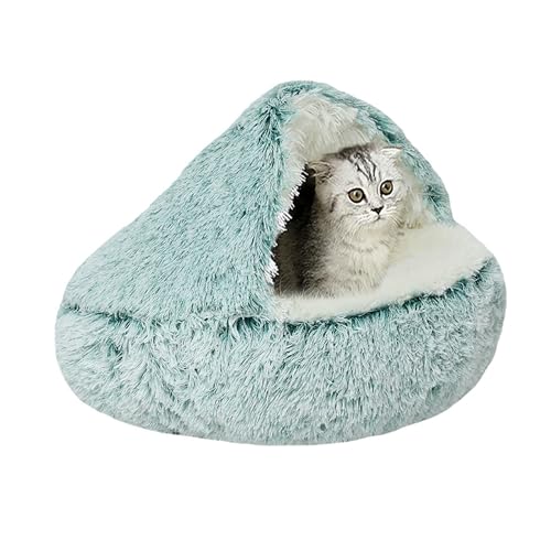 Katzenhöhlen für den Innenbereich, Plüsch, Donut-Katzenbett, flauschiges Haustiernest mit Kapuze, weich, beruhigendes Haustierbett für Kätzchen, maschinenwaschbar, Schlafhöhlen mit rutschfester Katzenhöhlen für den Innenbereich, Plüsch, Donut-Katzenbett, flauschiges Haustiernest mit Kapuze, weich, beruhigendes Haustierbett für Kätzchen, maschinenwaschbar, Schlafhöhlen mit rutschfester von XIEMINLE