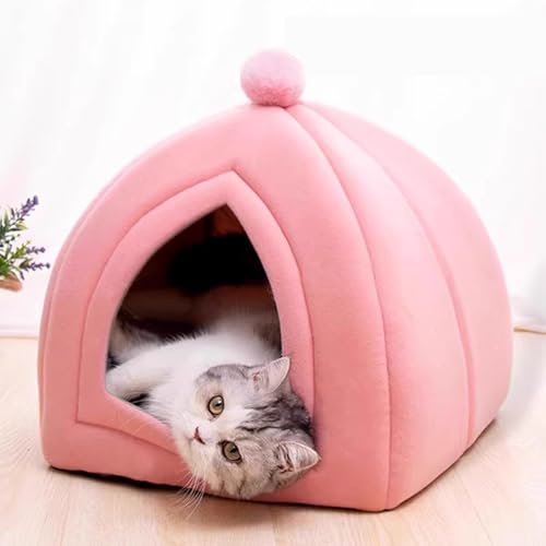 Katzenhöhlenbett für den Innenbereich, gemütliches Kätzchenbett, Kissen mit Kapuze, Katzenhaus, Haustier-Schlafhöhle für Welpen und Kätzchen, Katzen-Iglu mit rutschfester Unterseite, waschbar (28 x 28 Katzenhöhlenbett für den Innenbereich, gemütliches Kätzchenbett, Kissen mit Kapuze, Katzenhaus, Haustier-Schlafhöhle für Welpen und Kätzchen, Katzen-Iglu mit rutschfester Unterseite, waschbar (28 x 28 von XIEMINLE