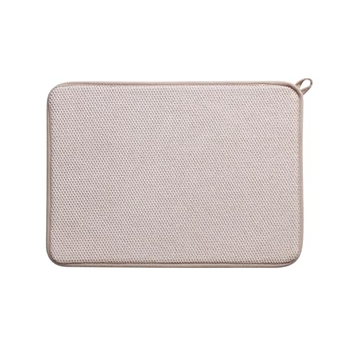 Mikrofaser-Schnellabtropffläche, Geschirrabtropfmatte, Küchentheke, Abtropfmatte für Arbeitsplatte, Spüle, Flecken, wasserabsorbierende Unterlage, Haustier-Trinkmatte (2 Stück, 40 x 30 cm, Beige) von XIEMINLE