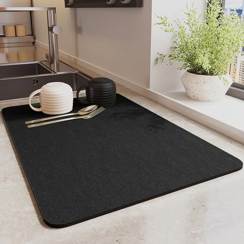 Saugfähige Abtropfmatte, versteckt Flecken, wasserabsorbierende Matte, Kaffeemaschine, Abtropfmatte, rutschfeste Abtropfmatte für Küchentheke, Haustiere, Spüle, Kaffeebar, Arbeitsplatte (40 x 30 cm Saugfähige Abtropfmatte, versteckt Flecken, wasserabsorbierende Matte, Kaffeemaschine, Abtropfmatte, rutschfeste Abtropfmatte für Küchentheke, Haustiere, Spüle, Kaffeebar, Arbeitsplatte (40 x 30 cm von XIEMINLE