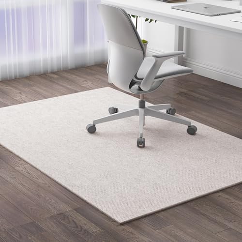 XIEMINLE Schreibtischstuhlmatte für Hartholzböden, rutschfeste Bürostuhl-Bodenmatte, harte Bodenschutzmatte, Bürostuhl-Unterlage, Computerstuhl-Teppich für Heimbüro (80 x 120 cm, Beige) von XIEMINLE