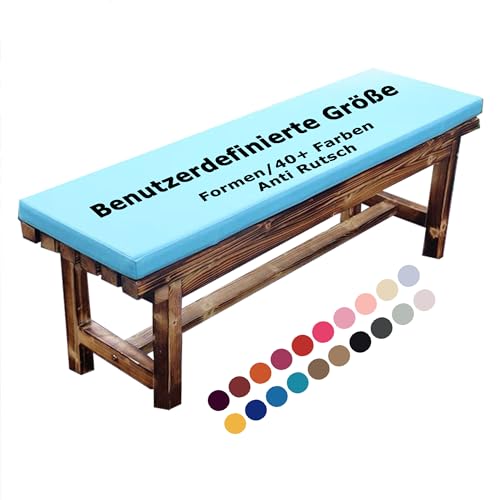 XIEMINLE Bankauflage in Personalisierter Größe, Outdoor Bankauflage Sitzkissen für Erkerfenster, Wasserdicht Gartenbankkissen Bankkissen Stuhlkissen für Schaukel Terrasse Sofa Kissen (8cm Dicke) von XIEMINLE