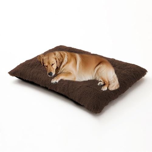 XIEMINLE Beruhigendes Hundebett, flauschig, Anti-Angst, Hundekissen für Kiste, waschbar, Plüsch-Matratze, warm, Welpenunterlage, weich, gemütlich, Haustiermatte, Betten mit rutschfester Unterseite von XIEMINLE