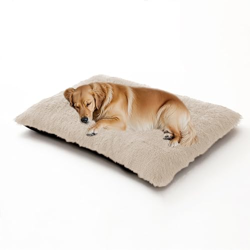 XIEMINLE Beruhigendes Hundebett, flauschig, Anti-Angst, Hundekissen für Kiste, waschbar, Plüsch-Matratze, warm, Welpenunterlage, weich, gemütlich, Haustiermatte, Betten mit rutschfester Unterseite (65 von XIEMINLE