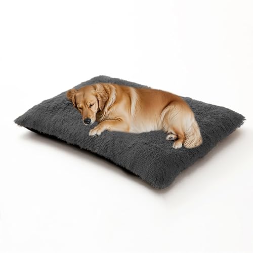 XIEMINLE Beruhigendes Hundebett, flauschig, Anti-Angst, Hundekissen für Kiste, waschbar, Plüsch-Matratze, warm, Welpenunterlage, weich, gemütlich, Haustiermatte, Betten mit rutschfester Unterseite von XIEMINLE
