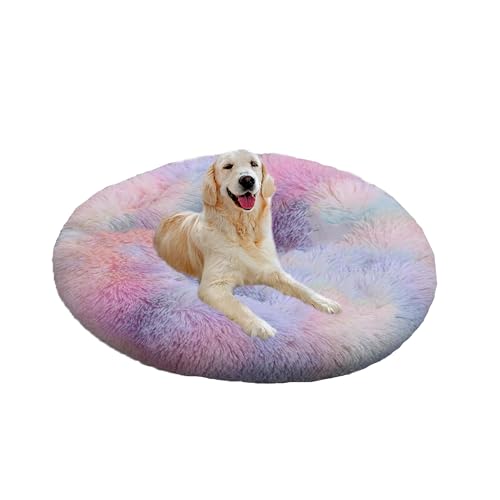 XIEMINLE Donut-Hundebett, Plüsch, wärmendes Haustierbett, flauschig, Anti-Angst, rundes Haustierkissen, maschinenwaschbar, Welpenmatratze, beruhigendes Welpennest mit rutschfester Unterseite (90 cm XIEMINLE Donut-Hundebett, Plüsch, wärmendes Haustierbett, flauschig, Anti-Angst, rundes Haustierkissen, maschinenwaschbar, Welpenmatratze, beruhigendes Welpennest mit rutschfester Unterseite (90 cm von XIEMINLE