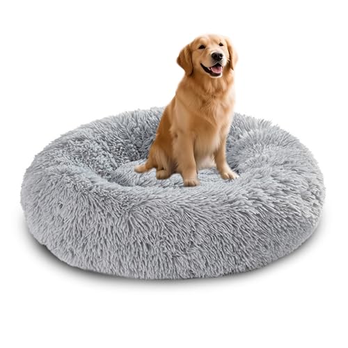 XIEMINLE Donut-Hundebett, rund, wärmend, flauschig, Anti-Angst, Haustiernest für mittelgroße und große Hunde, maschinenwaschbar, Welpenkissen, beruhigende Welpenmatratze mit rutschfester Unterseite XIEMINLE Donut-Hundebett, rund, wärmend, flauschig, Anti-Angst, Haustiernest für mittelgroße und große Hunde, maschinenwaschbar, Welpenkissen, beruhigende Welpenmatratze mit rutschfester Unterseite von XIEMINLE