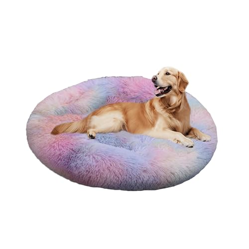 XIEMINLE Donut-Hundebett für den Innenbereich, flauschig, Anti-Angst-Hundematte, weiches Haustierbett, warmes Haustierkissen, großes Welpennest, waschbar, runde Welpenmatratze mit rutschfester XIEMINLE Donut-Hundebett für den Innenbereich, flauschig, Anti-Angst-Hundematte, weiches Haustierbett, warmes Haustierkissen, großes Welpennest, waschbar, runde Welpenmatratze mit rutschfester von XIEMINLE