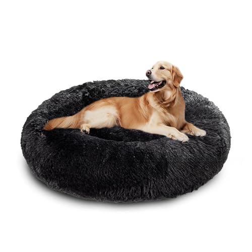 XIEMINLE Donut-Hundebett für den Innenbereich, flauschige Anti-Angst-Hundematte, weiches Haustierbett, warmes Haustierkissen, großes Welpennest, waschbar, runde Welpenmatratze mit rutschfester XIEMINLE Donut-Hundebett für den Innenbereich, flauschige Anti-Angst-Hundematte, weiches Haustierbett, warmes Haustierkissen, großes Welpennest, waschbar, runde Welpenmatratze mit rutschfester von XIEMINLE
