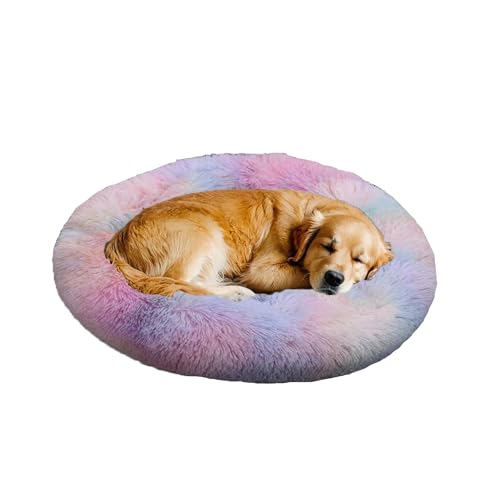 XIEMINLE Donut großes Hundebett, rund, beruhigend, Anti-Angst, Haustierbett, weich, waschbar, Hunde- und Katzenkissen, flauschig, warm, Plüsch-Welpenmatte mit rutschfester Unterseite (90 cm XIEMINLE Donut großes Hundebett, rund, beruhigend, Anti-Angst, Haustierbett, weich, waschbar, Hunde- und Katzenkissen, flauschig, warm, Plüsch-Welpenmatte mit rutschfester Unterseite (90 cm von XIEMINLE