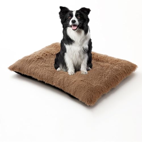 XIEMINLE Hundebett, Anti-Angst-Hundekissen, Kissen für Kiste, Plüsch-Schlafmatratze, warmes Haustierbett, weiche Hundehütte, waschbar, Welpendecke mit rutschfester Unterseite (93 x 65 x 10 cm, Khaki) XIEMINLE Hundebett, Anti-Angst-Hundekissen, Kissen für Kiste, Plüsch-Schlafmatratze, warmes Haustierbett, weiche Hundehütte, waschbar, Welpendecke mit rutschfester Unterseite (93 x 65 x 10 cm, Khaki) von XIEMINLE