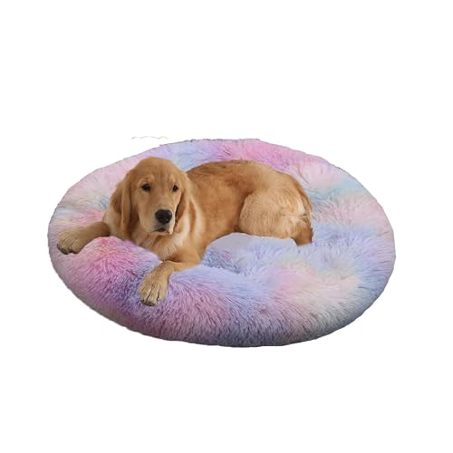 XIEMINLE Hundebett für den Innenbereich, Donut-Haustierbett, rundes Hundekissen, maschinenwaschbar, Plüsch-Haustiermatte, warmes Welpennest, flauschiger Welpenkorb mit rutschfester Unterseite (90 cm XIEMINLE Hundebett für den Innenbereich, Donut-Haustierbett, rundes Hundekissen, maschinenwaschbar, Plüsch-Haustiermatte, warmes Welpennest, flauschiger Welpenkorb mit rutschfester Unterseite (90 cm von XIEMINLE