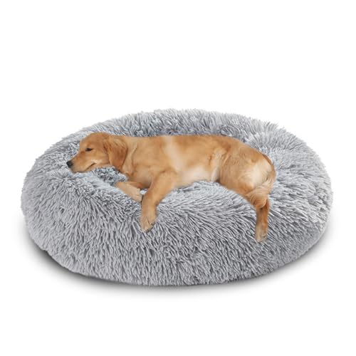 XIEMINLE Hundebett für mittelgroße und große Hunde und Katzen, Plüsch, Anti-Angst, rundes Haustierkissen, maschinenwaschbar, Donut-Welpenmatte, warmes Welpennest mit rutschfester Unterseite (120 cm XIEMINLE Hundebett für mittelgroße und große Hunde und Katzen, Plüsch, Anti-Angst, rundes Haustierkissen, maschinenwaschbar, Donut-Welpenmatte, warmes Welpennest mit rutschfester Unterseite (120 cm von XIEMINLE