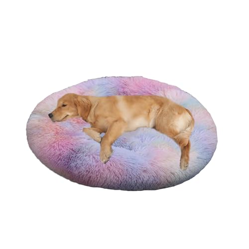 XIEMINLE Hundebett für mittelgroße und große Hunde und Katzen, Plüsch, Anti-Angst, rundes Haustierkissen, maschinenwaschbar, Donut-Welpenmatte, warmes Welpennest mit rutschfester Unterseite (80 cm XIEMINLE Hundebett für mittelgroße und große Hunde und Katzen, Plüsch, Anti-Angst, rundes Haustierkissen, maschinenwaschbar, Donut-Welpenmatte, warmes Welpennest mit rutschfester Unterseite (80 cm von XIEMINLE