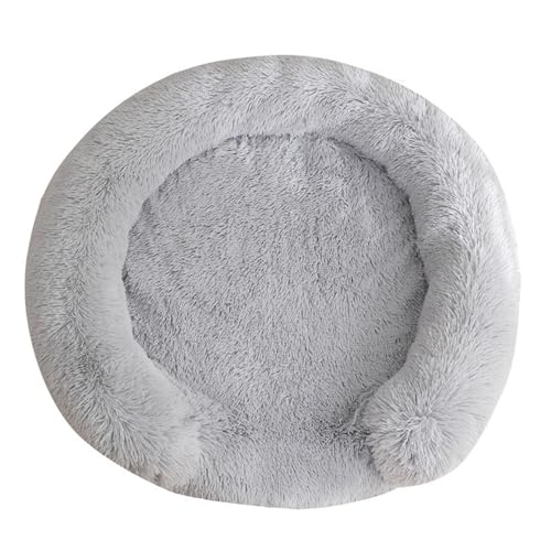 XIEMINLE Hundebett mit C-förmiger Nackenrolle, Hundematte mit wasserdichtem Futter, gemütliches Welpennest, Haustier-Couch mit waschbarem, abnehmbarem Bezug und rutschfester Unterseite (110 x 110 x 14 von XIEMINLE