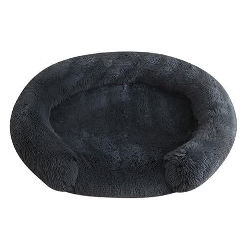 XIEMINLE Hundebett mit C-förmiger Nackenrolle, Hundematte mit wasserdichtem Futter, gemütliches Welpennest, Haustier-Couch mit waschbarem, abnehmbarem Bezug und rutschfester Unterseite (110 x 110 x 14 von XIEMINLE