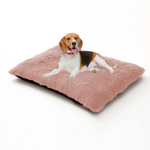 XIEMINLE Hundekäfigbett, warm, weich, flauschig, Anti-Angst, Hundekissen, waschbar, Haustiermatte mit abnehmbarem Bezug, Plüsch-Welpenunterlage mit rutschfester Unterseite, 140 x 110 x 12 cm, Rosa XIEMINLE Hundekäfigbett, warm, weich, flauschig, Anti-Angst, Hundekissen, waschbar, Haustiermatte mit abnehmbarem Bezug, Plüsch-Welpenunterlage mit rutschfester Unterseite, 140 x 110 x 12 cm, Rosa von XIEMINLE