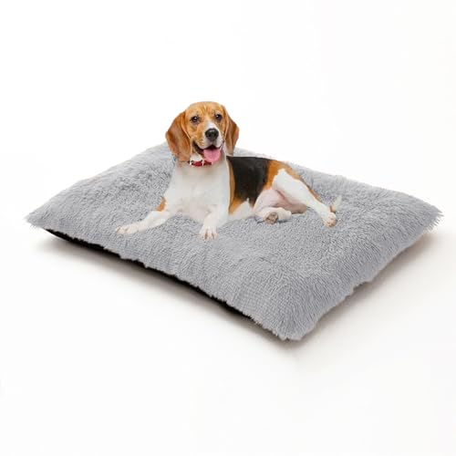 XIEMINLE Hundekäfigbett, warm, weich, flauschig, Anti-Angst, Hundekissen, waschbar, Haustiermatte mit abnehmbarem Bezug, Plüsch-Welpenunterlage mit rutschfester Unterseite (120 x 90 x 10 cm, Hellgrau) XIEMINLE Hundekäfigbett, warm, weich, flauschig, Anti-Angst, Hundekissen, waschbar, Haustiermatte mit abnehmbarem Bezug, Plüsch-Welpenunterlage mit rutschfester Unterseite (120 x 90 x 10 cm, Hellgrau) von XIEMINLE