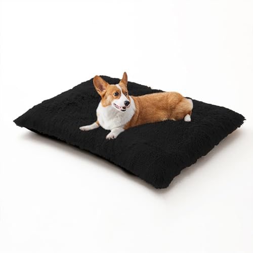 XIEMINLE Hundekissen, Plüsch, Anti-Angst, flauschige Kistenmatratze für Hundehütte, waschbare Haustiermatte, warme Welpenunterlage mit rutschfester Unterseite, für mittelgroße und große Hunde (100 x von XIEMINLE