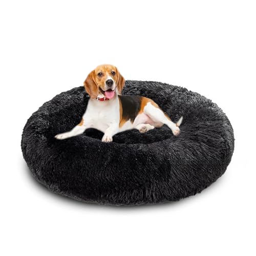 XIEMINLE Orthopädisches Hundebett, flauschig, kreisförmig, Plüsch, Anti-Angst-Hundekissen, warmes Haustiernest, waschbar, runde Welpenmatratze, Donut-Katzenmatte mit rutschfester Unterseite, 90 cm XIEMINLE Orthopädisches Hundebett, flauschig, kreisförmig, Plüsch, Anti-Angst-Hundekissen, warmes Haustiernest, waschbar, runde Welpenmatratze, Donut-Katzenmatte mit rutschfester Unterseite, 90 cm von XIEMINLE
