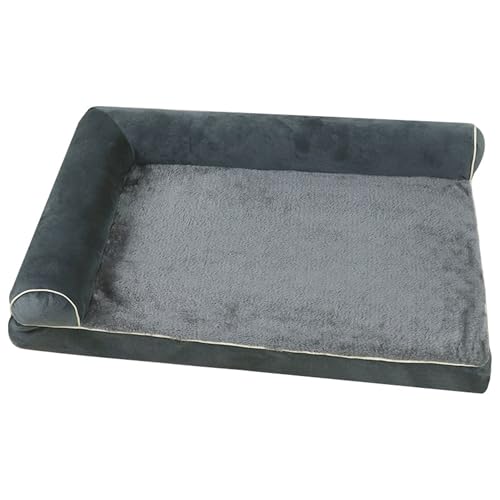 XIEMINLE Orthopädisches Hundebett, stützende Hunderolle, Sofa, Plüsch, Haustier-Couch-Bett, beruhigende Haustiermatte, gemütliches Welpennest mit abnehmbarem, waschbarem Bezug und rutschfester von XIEMINLE