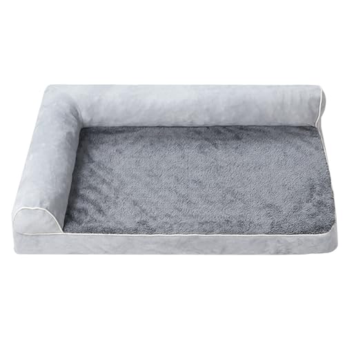 XIEMINLE Orthopädisches Hundebett, stützende Hunderolle, Sofa, Plüsch, Haustier-Couch-Bett, beruhigende Haustiermatte, gemütliches Welpennest mit abnehmbarem, waschbarem Bezug und rutschfester von XIEMINLE