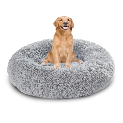 XIEMINLE Rundes Hundebett, Donut-Haustierbett, gemütlich, Anti-Angst, maschinenwaschbar, Haustierkissen, flauschige Katzenmatratze, beruhigende Welpenmatte mit rutschfester Unterseite (140 cm XIEMINLE Rundes Hundebett, Donut-Haustierbett, gemütlich, Anti-Angst, maschinenwaschbar, Haustierkissen, flauschige Katzenmatratze, beruhigende Welpenmatte mit rutschfester Unterseite (140 cm von XIEMINLE