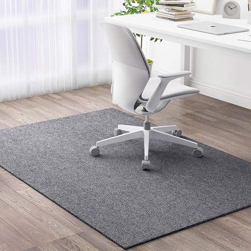 XIEMINLE Schreibtischstuhlmatte für Hartholzböden, rutschfeste Bürostuhl-Bodenmatte, Hartbodenschutzmatte, Bürostuhl-Unterlage, Computerstuhl-Teppich für Heimbüro (100 x 150 cm, Dunkelgrau) von XIEMINLE
