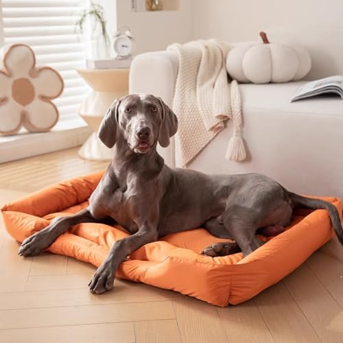XIEMINLE Wasserdichtes Hundebett für drinnen und draußen, weiches Hundekäfig-Kissen, gemütliches Haustier-Sofa, Bett, kratzfeste Welpenmatratze, Anti-Angst-Matte mit rutschfester Unterseite (60 x 50 x von XIEMINLE