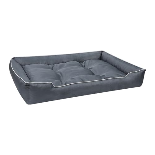 XIEMINLE Wasserdichtes Hundesofa, Anti-Angst-Matte für Welpen und Kätzchen, Haustier-Couch-Bett, Hunde-Kuschelnest mit dreiseitiger Nackenrolle und rutschfester Unterseite, 50 x 40 x 12 cm, Grau XIEMINLE Wasserdichtes Hundesofa, Anti-Angst-Matte für Welpen und Kätzchen, Haustier-Couch-Bett, Hunde-Kuschelnest mit dreiseitiger Nackenrolle und rutschfester Unterseite, 50 x 40 x 12 cm, Grau von XIEMINLE