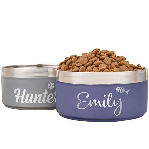 Individueller Edelstahlnapf, gravierter Futternapf, Hundegeschenk, Welpengeschenk, Haustiergeschenk, Haustiernapf mit Namen, Geschenk für Haustiere. von XIESHANG