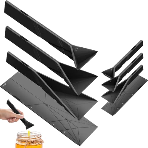 XIEXIESHER Messlöffel 2 Pcs, 3-in-1 Dosierlöffel, 6 Different Sizes, All in One Foldable Metering Spoon, Backwaren, Stapelbar, Maße in ML, Tsp, Tbsp, BPA Frei, Spülmaschinenfest von XIEXIESHER