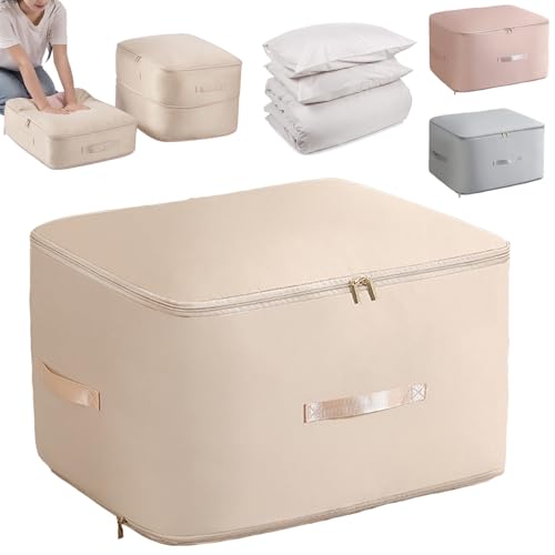 XIEXIESHER Ultra Space Saving Self Compression Organizer, 52x42x60cm, Aufbewahrung Bettdecken, Bettwäsche Organizer, For Bettdecken Kleidung Decken BettwäSche(Aprikose,XL) von XIEXIESHER