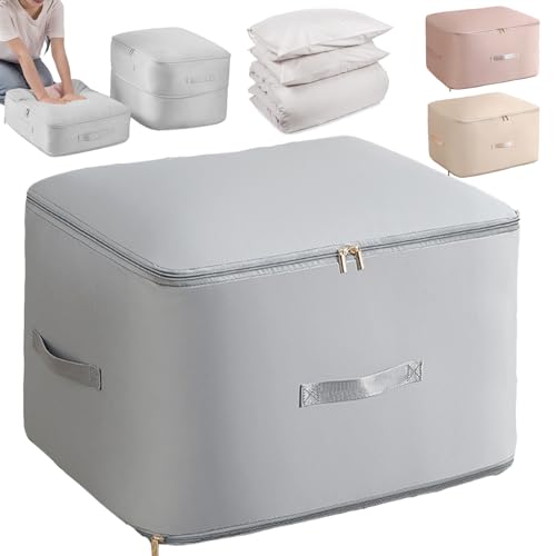 XIEXIESHER Ultra Space Saving Self Compression Organizer, 52x42x30cm, Aufbewahrung Bettdecken, Bettwäsche Organizer, For Bettdecken Kleidung Decken BettwäSche(Grau,L) von XIEXIESHER