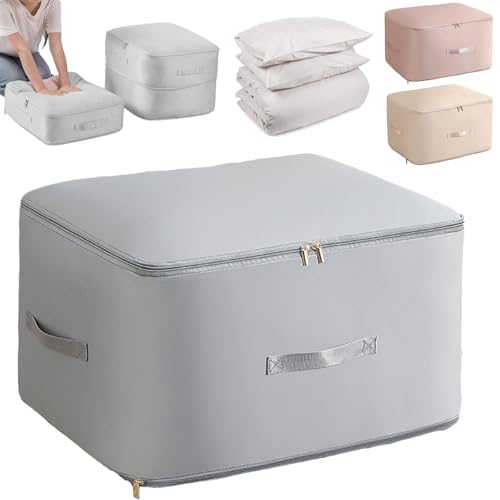XIEXIESHER Ultra Space Saving Self Compression Organizer, 52x42x60cm, Aufbewahrung Bettdecken, Bettwäsche Organizer, For Bettdecken Kleidung Decken BettwäSche(Grau,XL) von XIEXIESHER