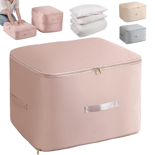 XIEXIESHER Ultra Space Saving Self Compression Organizer, 52x42x30cm, Aufbewahrung Bettdecken, Bettwäsche Organizer, For Bettdecken Kleidung Decken BettwäSche(Rosa,L) von XIEXIESHER