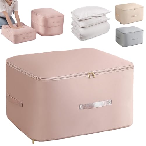 XIEXIESHER Ultra Space Saving Self Compression Organizer, 52x42x60cm, Aufbewahrung Bettdecken, Bettwäsche Organizer, For Bettdecken Kleidung Decken BettwäSche(Rosa,XL) von XIEXIESHER