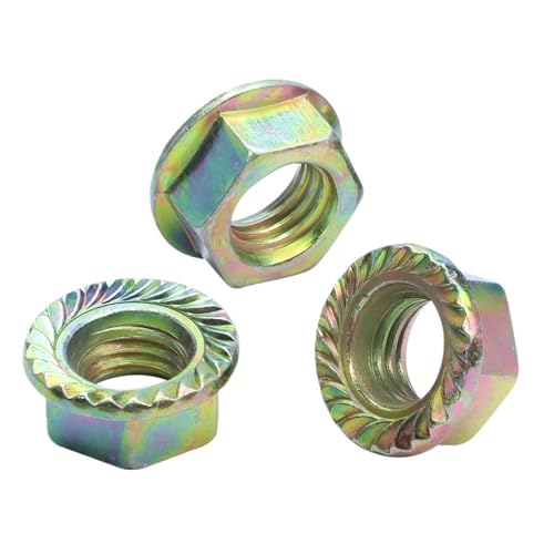 1-50 Stück Sechskant-Flanschmutter M3 M4 M5 M6 M8 M10 M12 M14 M16 M18 M20 Farbe Verzinkung Gezahnte Flansch-Sechskant-Sicherungsmuttern(4.8 grade color zinc,M18 1pcs) von XIEweiZHI