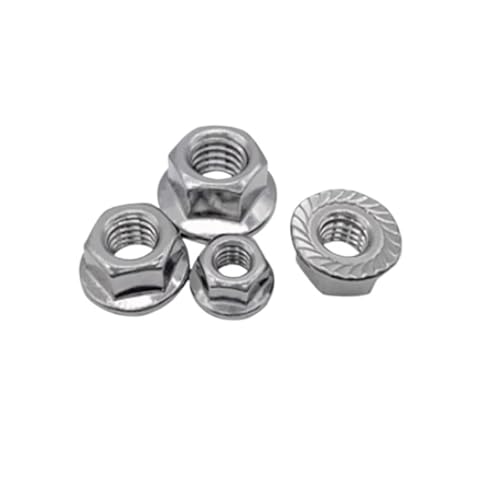 2-10 Stück M5 M6 M8 M10 M12 Linksgewinde Flansch Sechskantmutter Edelstahl gezahnte Kontermutter(M8 5pcs) von XIEweiZHI