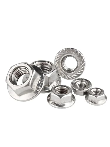 2~5 Stück M8 M10 M12 Feingewinde 304 Edelstahl Sechskant Sechskant Gezahnt Lock Spinlock Flanschmutter Steigung 1 mm 1,25 mm 1,5 mm(M8x1.0mm-5pcs) von XIEweiZHI