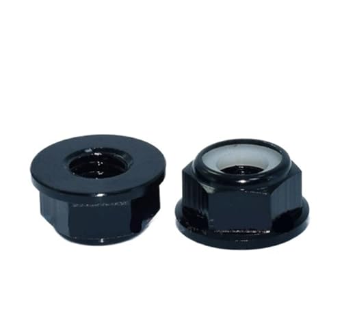 2 Stück-10 Stück M2 M2,5 M3 M4 M5 M6 M8 bunte Aluminium-Flansch-Nylon-Sicherungsmutter(Black,M8 2PCS) von XIEweiZHI