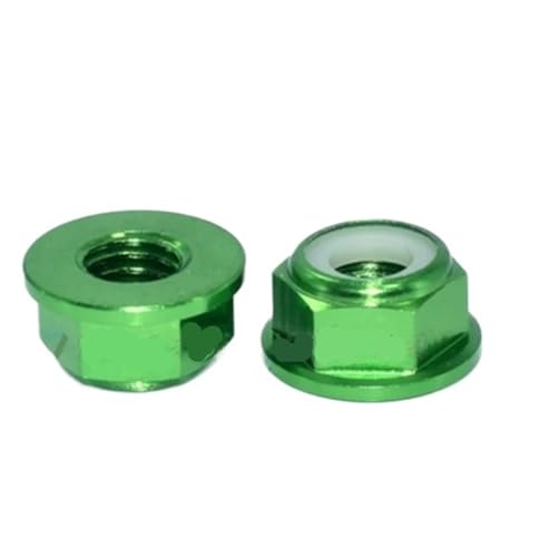 2 Stück-10 Stück M2 M2,5 M3 M4 M5 M6 M8 bunte Aluminium-Flansch-Nylon-Sicherungsmutter(Green,M8 2PCS) von XIEweiZHI