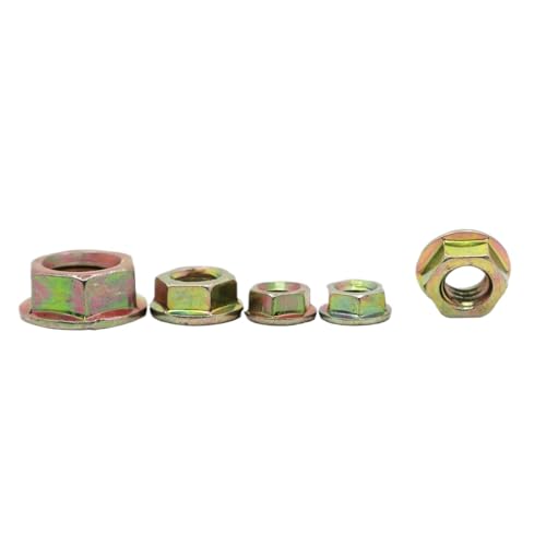5/10/20 Stück M3 M4 M5 M6 M8 M10 Farbe Zink Kohlenstoffstahl Sechskant Sechskantkopf gezahnte Spinlock-Flanschmuttern Sicherungsmutter(M5 10pcs) von XIEweiZHI
