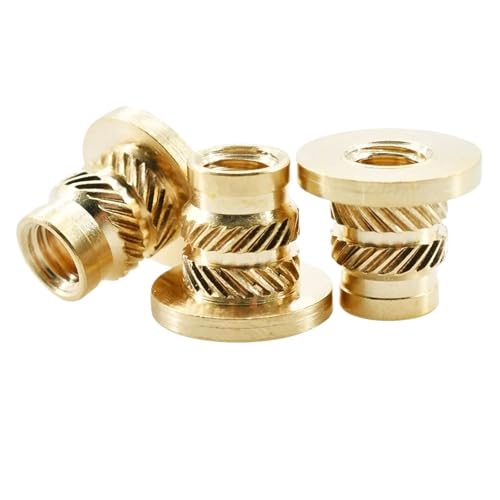 M2 M2,5 M3 M4 M5 M6 M8 Flanscheinsatzmutter Messing Metrisches Gewinde Nutsert Heißschmelzheizung Eingebettete Injektion 3D-Druckereinsatzmutter(M3xL5.4xOD4.6(50Pcs)) von XIEweiZHI