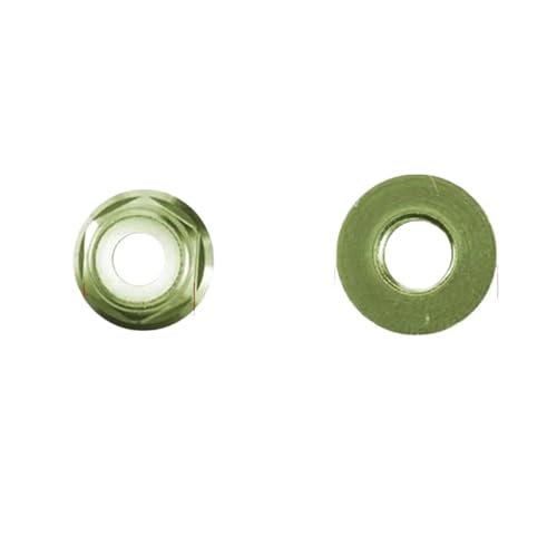 M2 M3 M4 M5 M6 farbige Flanschmutter aus Aluminiumlegierung, Sicherungsmutter mit Nyloneinsatz, selbstsichernde Mutter, Nylon-Nietmutter(Green,M3-5PCS) von XIEweiZHI