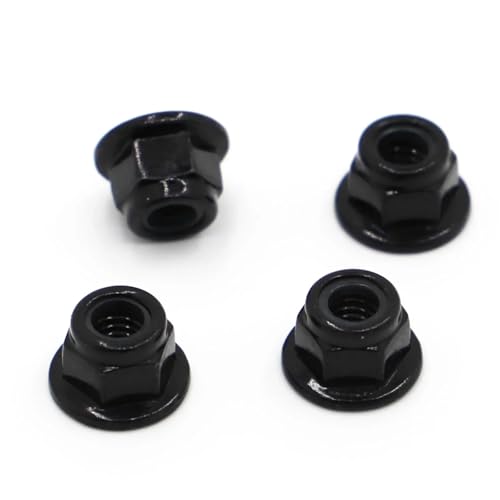 M3 M4 M5 M6 M8 M10 M12 304 Edelstahl/Kohlenstoffstahl Flansch Nylon Kontermutter Einsatz Kontermutter Selbstsichernde Nylock Kontermutter(Black Carbon Steel,M5 10pcs) von XIEweiZHI