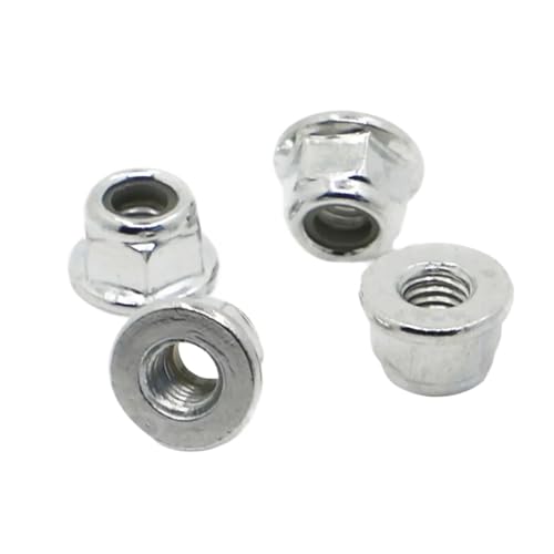 M3 M4 M5 M6 M8 M10 M12 304 Edelstahl/Kohlenstoffstahl Flansch Nylon Kontermutter Einsatz Kontermutter Selbstsichernde Nylock Kontermutter(White Carbon Steel,M3 10pcs) von XIEweiZHI
