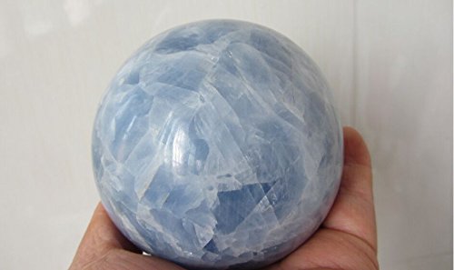 XIFMKBWB 2" Coelestin-Kristallkugel, eishimmelblau, Celestine-Druse, seltene Kugel, Madagaskar-Exemplar, metaphysischer Quarz von XIFMKBWB