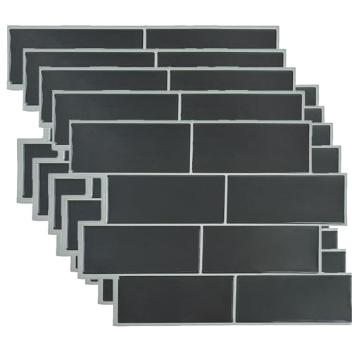 5 Stück Klebefliesen Küche,3D Mosaikfliesen Ziegel Selbstklebend Fake Fliesen,Starke Klebefläche Fliese Film Fliesenaufkleber für Küche Bad 29x21cm von XIFUHUI