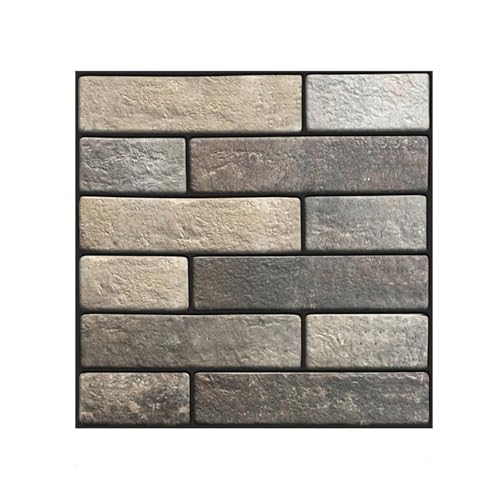 XIFUHUI 10 Stück 3D-Wandpaneelen, selbstklebend, Steintapete, 30 × 30 cm, wasserfeste PVC-Ziegeltapete, Wandaufkleber für Wohnzimmer, Schlafzimmer, TV-Hintergrund, Innenwandgestaltung (Blumengrau) von XIFUHUI